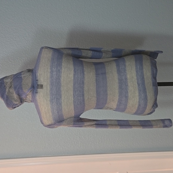 TOMMY BAHAMA Zippered Hoodie Cardigan Linen Blend Lightweight SZ Small Blue Gray - Picture 7 of 14